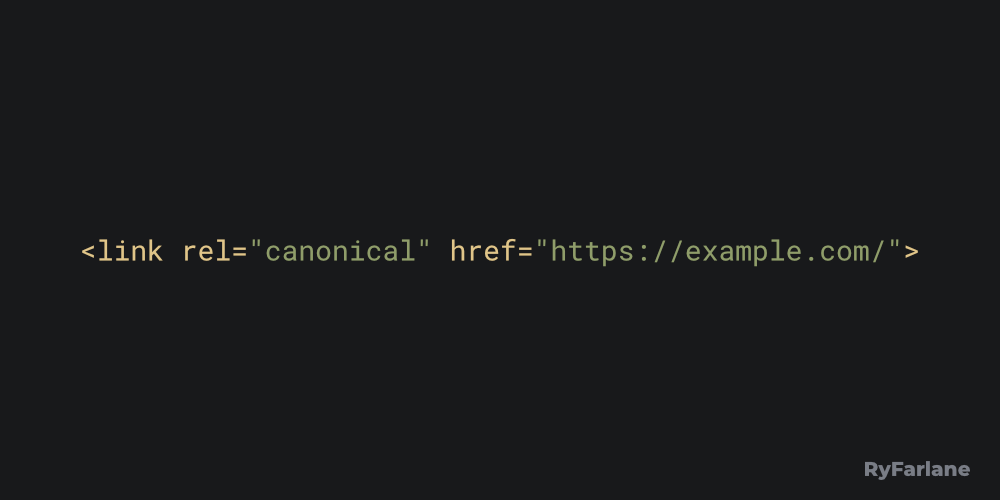 rel="canonical" HTML link tag syntax